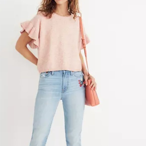 Madewell Sweaters - Madewell Ruffle-Sleeve Sweater Tee